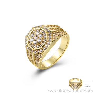 925 silver Micro Pave Rhodium Plated Men Ring